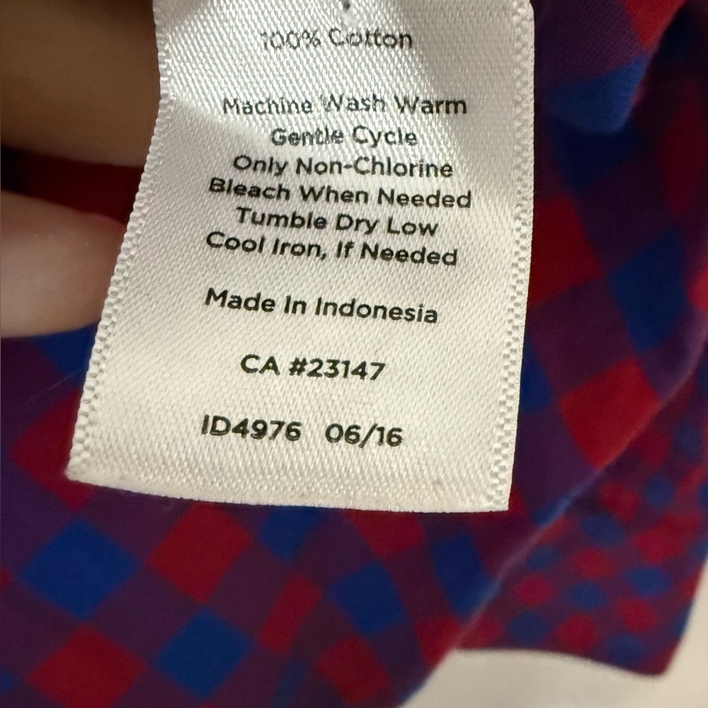 Talbots Blouse Button Down Checker Gingham 100% C… - image 6